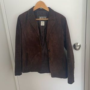 roots brown leather jacket/blazer